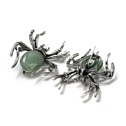 Spilla a forma di ragno con strass jet e pavé in lega di articoli a duplice uso&nbsp;JEWB-C026-07B-AS