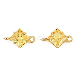 Латунные подвески-ромбы с кубическим цирконием&nbsp;KK-P347-04G-02