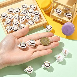 30 Stück Harz-Modellornamente in Kaffee- und Katzenform&nbsp;DIY-CJ0003-27