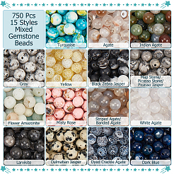 750 шт. 15 стиля смешанных драгоценных камней G-NB0005-42A