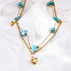 Многорядные браслеты-цепочки из нержавеющей стали 304 в стиле бохо BJEW-Z088-01B-G