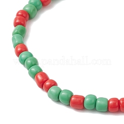 Рождественская серия сплав эмалированные браслеты с подвесками BJEW-TA00659