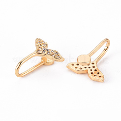 Латунные серьги-манжеты из прозрачного кубического циркония EJEW-Q703-002-NF