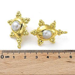 Покрытие стойки латунные серьги-гвоздики в форме капли KK-K348-10G