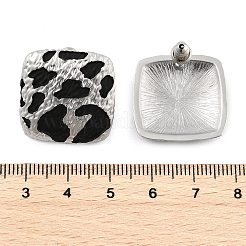 Леопардовый принт латунные эмалевые серьги-гвоздики для женщин&nbsp;EJEW-U055-15B-S