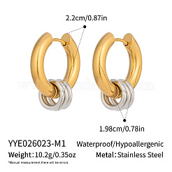 Modische dreifache Ring-Ohrhänger aus Edelstahl 304 für Damen&nbsp;MK3977-2