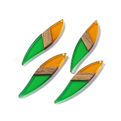 Большие подвески из прозрачной смолы и орехового дерева RESI-M027-08D