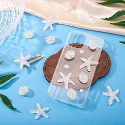 26 шт. 2 стиля УФ-покрытие океанская тематика прозрачные смоляные кабошоны&nbsp;CRES-TA0001-54