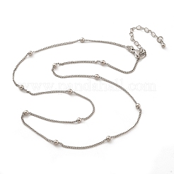 Латунные спутниковые цепочки ожерелья для женщин NJEW-D302-27P