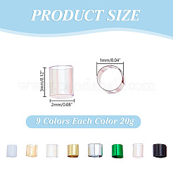 9 набор 9-х цветных пластиковых трубчатых бусин KY-AR0001-43