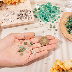 Наборы для самостоятельного изготовления браслетов из натуральных зеленых бусин авантюрина&nbsp;DIY-TA0013-73