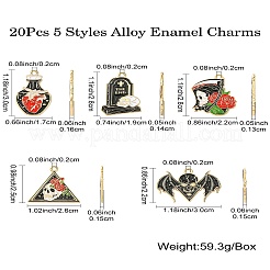 20шт 5 стиля хэллоуин подвески из сплава эмали&nbsp;FIND-CJ0002-40