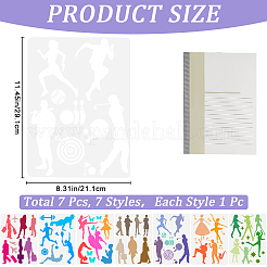 Modèles de pochoirs de peinture de dessin en plastique&nbsp;DIY-GF0010-01A