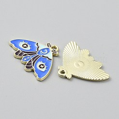 合金エナメルチャーム  バタフライチャーム  コーンフラワーブルー  21.5x28x1.5mm  穴：2mm&nbsp;FIND-WH20004-24A