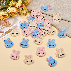 30 шт. вязаные аппликации из пряжи кролика двух цветов DIY-MA0006-86