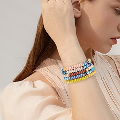 20 шт. 20 цвета ручной работы из полимерной глины Heishi Surfer эластичные браслеты набор с синтетическим гематитом BJEW-SW00044