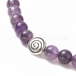 Braccialetto di perline intrecciate rotonde con pietre preziose miste naturali&nbsp;BJEW-JB09259