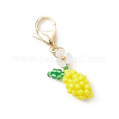 Decorazioni pendenti con perline di semi di vetro al limone&nbsp;HJEW-MZ00333-01