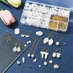 Наборы для самостоятельного изготовления сережек из искусственного жемчуга из латуни и АБС-пластика&nbsp;DIY-FS0007-97