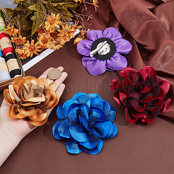 4 шт. 4-х цветная 3D-цветочная утюжок с атласной булавкой&nbsp;JEWB-PH0001-46