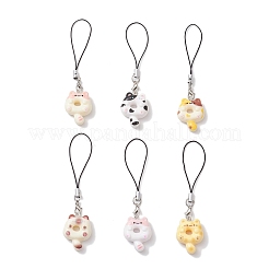 Фигурка кошки с подвеской в виде пончика HJEW-JM03696