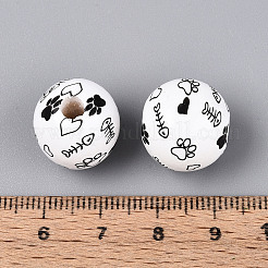 Окрашенные распылением деревянные бусины Schima WOOD-T032-39A