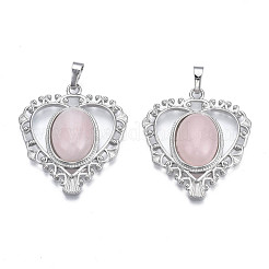 Природного розового кварца подвески G-S274-12J