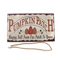 Porte en bois halloween suspendu panneau de bienvenue&nbsp;HJEW-Z002-04A