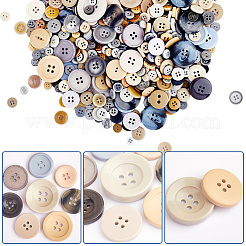 1 набор плоских круглых пуговиц из смолы BUTT-CP0001-05