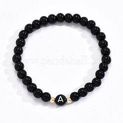 Braccialetti elastici in lega di resina con perline rotonde&nbsp;WG611D6-01