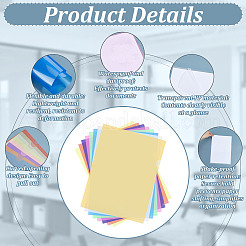 80 pz. Cartellette rettangolari in plastica PP a 8 colori&nbsp;AJEW-WA0004-86