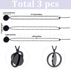 3 pendentif rond plat rotatif en acier inoxydable pour femmes et hommes&nbsp;NJEW-SC0001-81