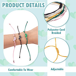 3 комплект из 6 шт. 3 стилей браслетов из сплава и эмали&nbsp;BJEW-TA0001-22