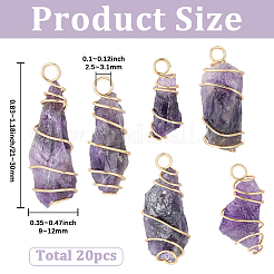 20 pz pendenti di ametista naturale grezza&nbsp;G-BM0001-02