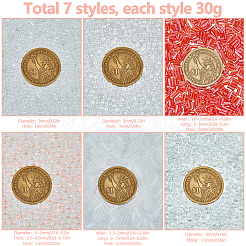 210г 7 стиля стеклянных бусин наборы&nbsp;SEED-SC0001-49