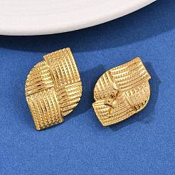 Серьги-гвоздики из плетеной нержавеющей стали 304&nbsp;EJEW-I320-08G