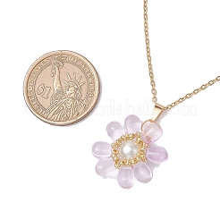 Colliers pendentifs en perles de verre et perles de verre pour femmes&nbsp;NJEW-MZ00106-07