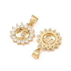 Латунные микропаве прозрачные кубические циркониевые подвески&nbsp;KK-F919-35G