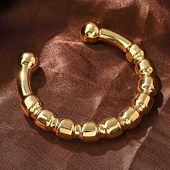 Bracciali a polsino in acciaio inossidabile 304&nbsp;BJEW-S161-01G