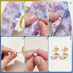 40 pièce de support de boucle d'oreille à tige en acier inoxydable 304&nbsp;DIY-SP0007-46D