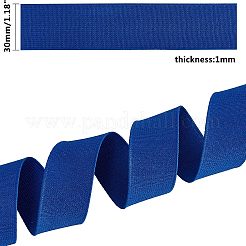 超幅広の厚手の平らなゴムバンド  ウェビング衣類縫製アクセサリー  ミディアムブルー  30mm&nbsp;EC-WH0016-A-S033