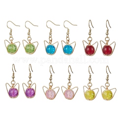 Серьги-подвески из нержавеющей стали 304 с потрескавшимся покрытием и распылением&nbsp;EJEW-JE06423