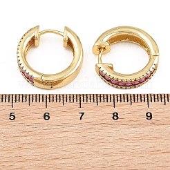 Pendientes de aro de circonio cúbico de micro pave de latón&nbsp;KK-CBA8324-06G-02