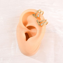 Латунные серьги-манжеты из прозрачного кубического циркония&nbsp;LS-EJEW-D328-02G-02