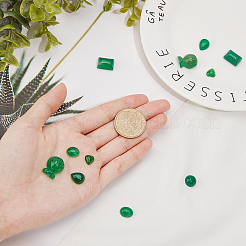 12 cabochon d'agate onyx verte naturelle de 6 styles&nbsp;G-FH0001-17