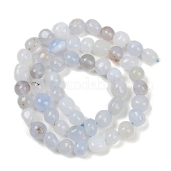 Нити бусин из халцедона природного синего цвета G-D303-01