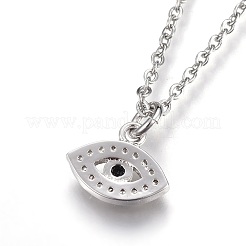 Collana con pendente in ottone con zirconia cubica&nbsp;NJEW-O108-22P