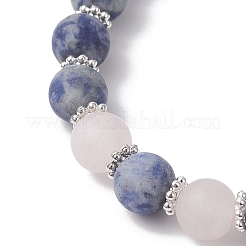 Браслеты из матовых круглых бусин из смешанных натуральных камней для женщин и мужчин&nbsp;BJEW-JB12471-02