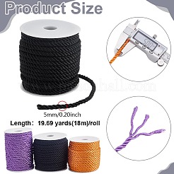 3 рулон плетеного полиэстерового шнура 3 цветов&nbsp;OCOR-PH0006-31A