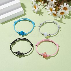 ジェムストーンビーズコードブレスレット  女性のための調節可能な友情のブレスレット  内径：2-1/4~3-1/8インチ（5.8~8cm）&nbsp;BJEW-JB07686-M02